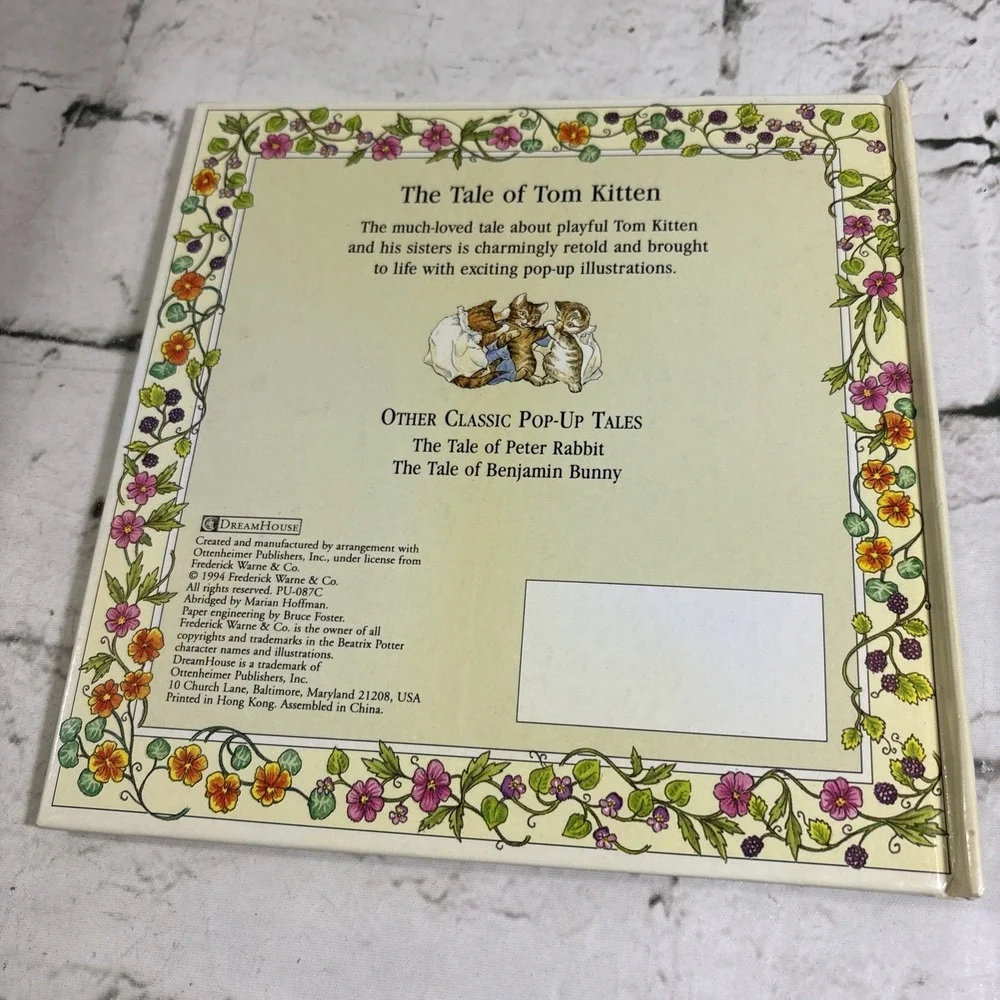 The Tale of Tom Kitten, A Pop-up Book Based on Beatrix Potter Art and Story 1994